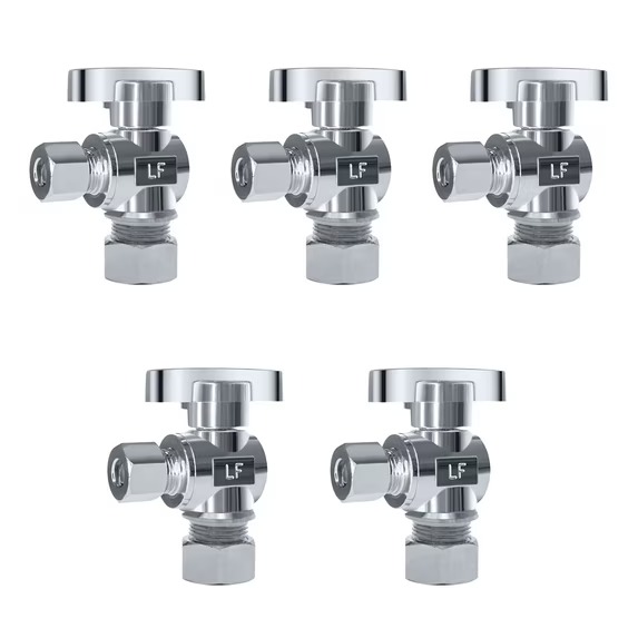 5-Pack Quarter Turn Angle Stop Valves