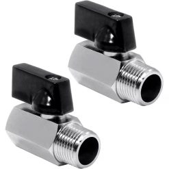 2 Pcs 1/2 in Brass Mini Ball Shut-Off Valves
